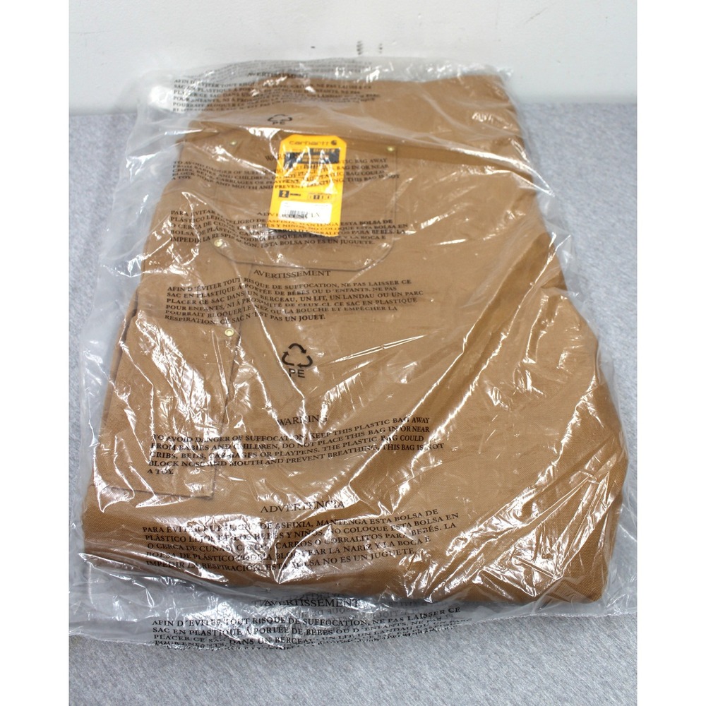 Carhartt Bib Overalls Mens 3XL Short Brown Firm Duck Insulated OR4393-M